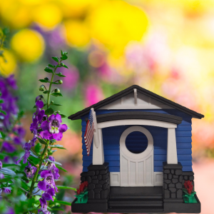 Blue Cottage Birdhouse