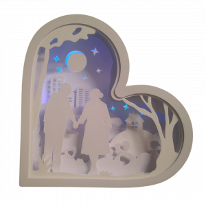 Forever love silhouette light of older couple holding hands in the moonlight