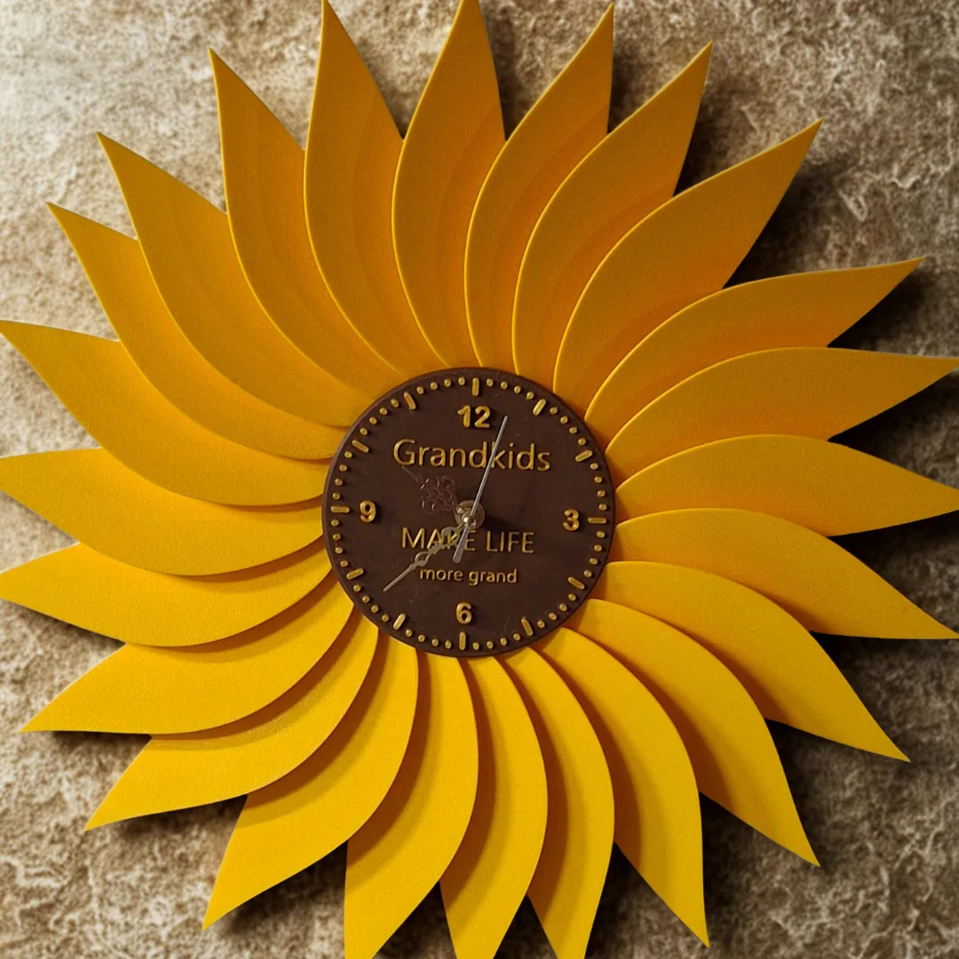 Sunflower grandmother wall clock